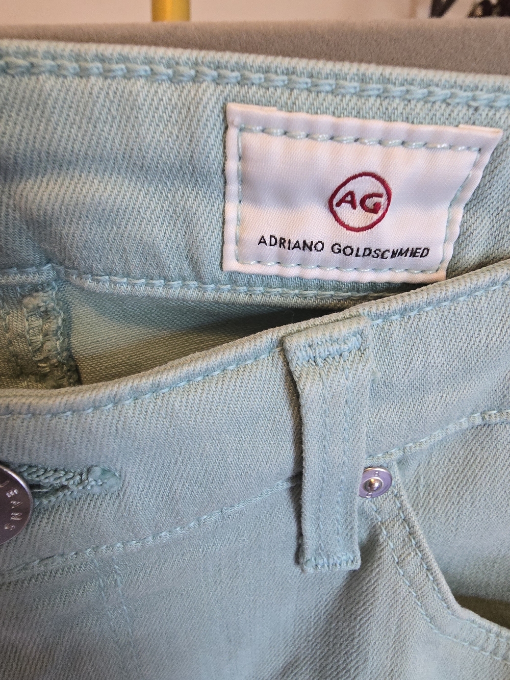 Ag Adriano Goldschmied slim skinny jeans in mint - Picture 3 of 9